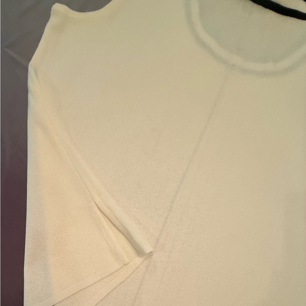 Ming Wang 2 Piece Cream/Black Knit Jacket/Tank Sweater Set Size Medium MSRP $595 - Picture 7 of 14